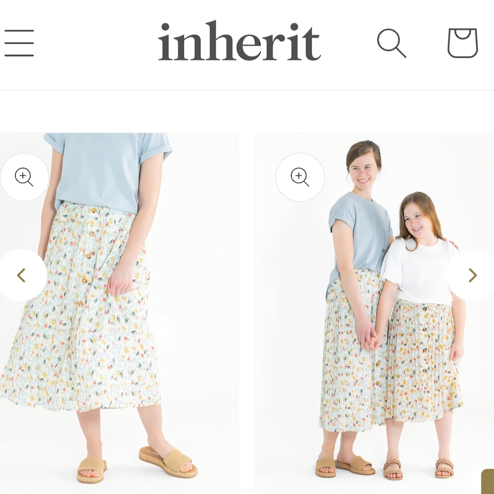 Inherit Clothing Co - Floral Print Pleated Midi Skirt